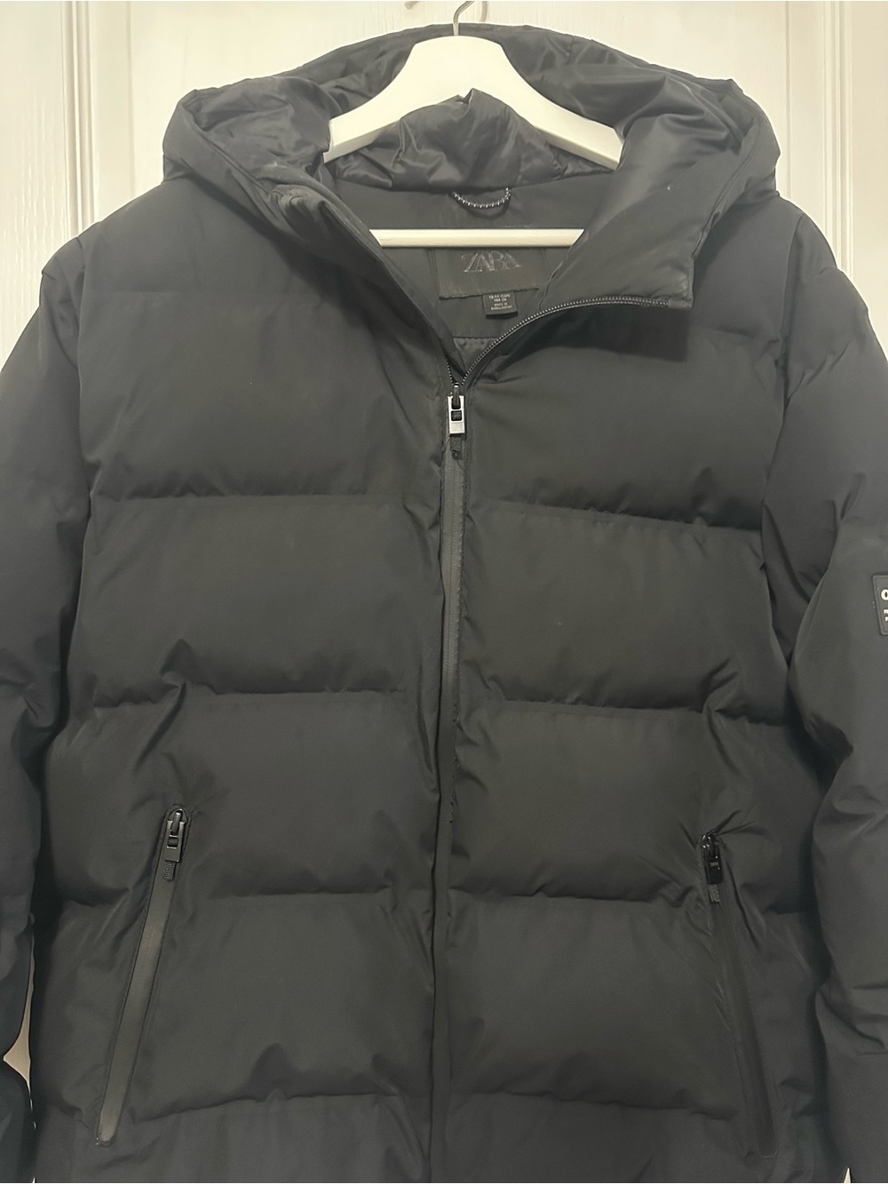 Zara Boys Black Quilted Hooded Puffer Jacket